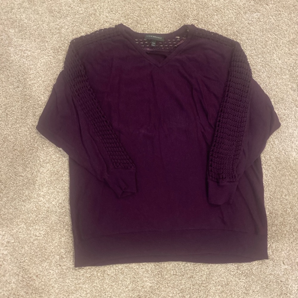 Lane Bryant 3/4 Sweater Dark Purple